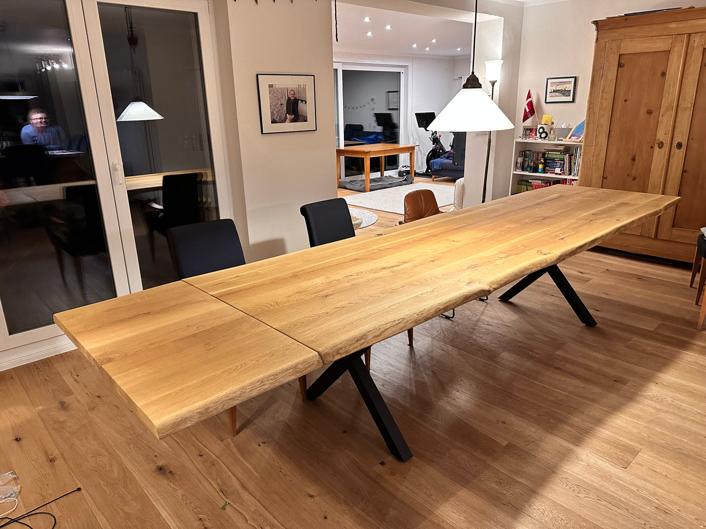 Esstisch & Tischplatte Eiche Massiv 300x100x4 VollHolz Baumkante
