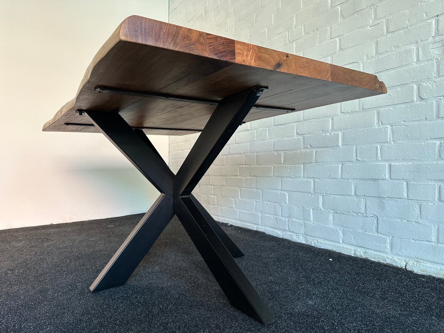 Massivholz Esstisch Tischplatte Akazie VOLLHOLZ 5cm Dicke mit Baumkante 160cm x 90cm