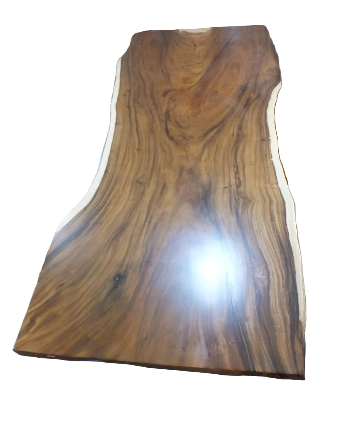 Suar Tischplatte 430/171/152/138 × 8 cm – Massivholz Baumkante aus einem Stück