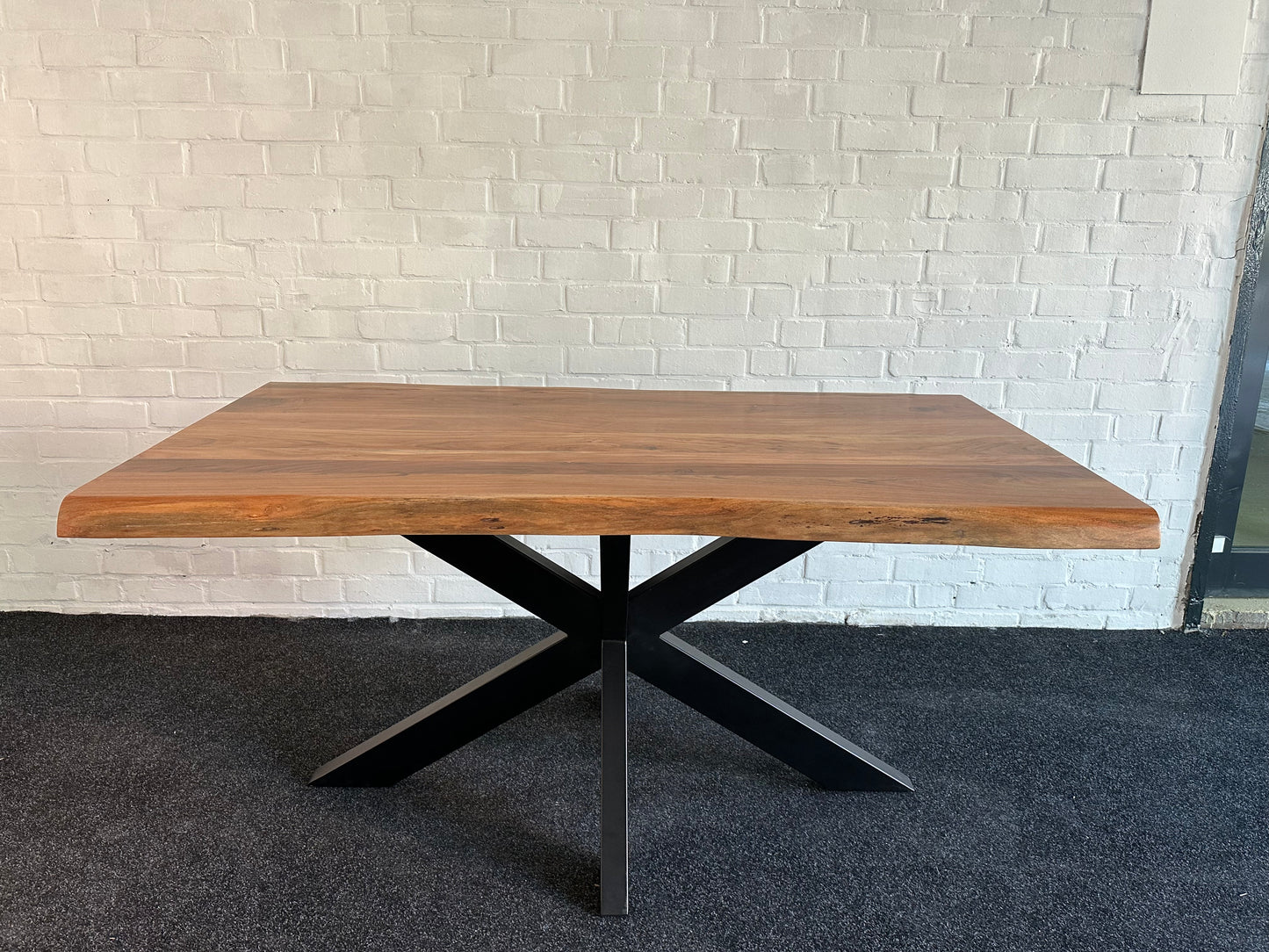 Massivholz Esstisch Tischplatte Akazie VOLLHOLZ 5cm Dicke mit Baumkante 160cm x 90cm