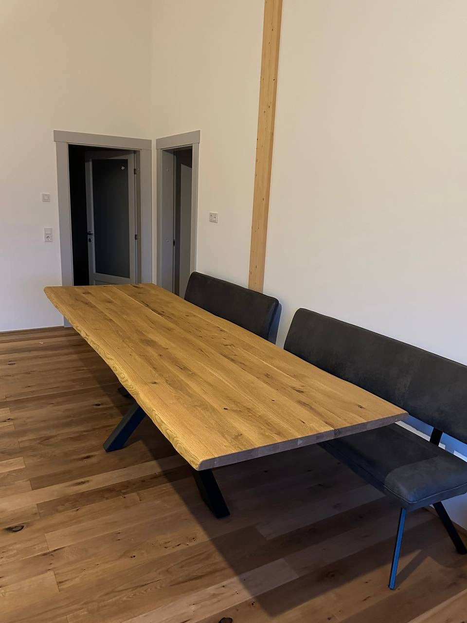 Esstisch & Tischplatte Eiche Massiv 300x100x4 VollHolz Baumkante