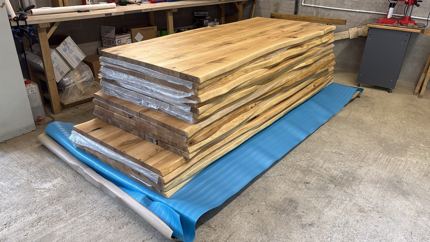 Massive Eiche Tischplatte 4cm dicke „Naturkante Premium“