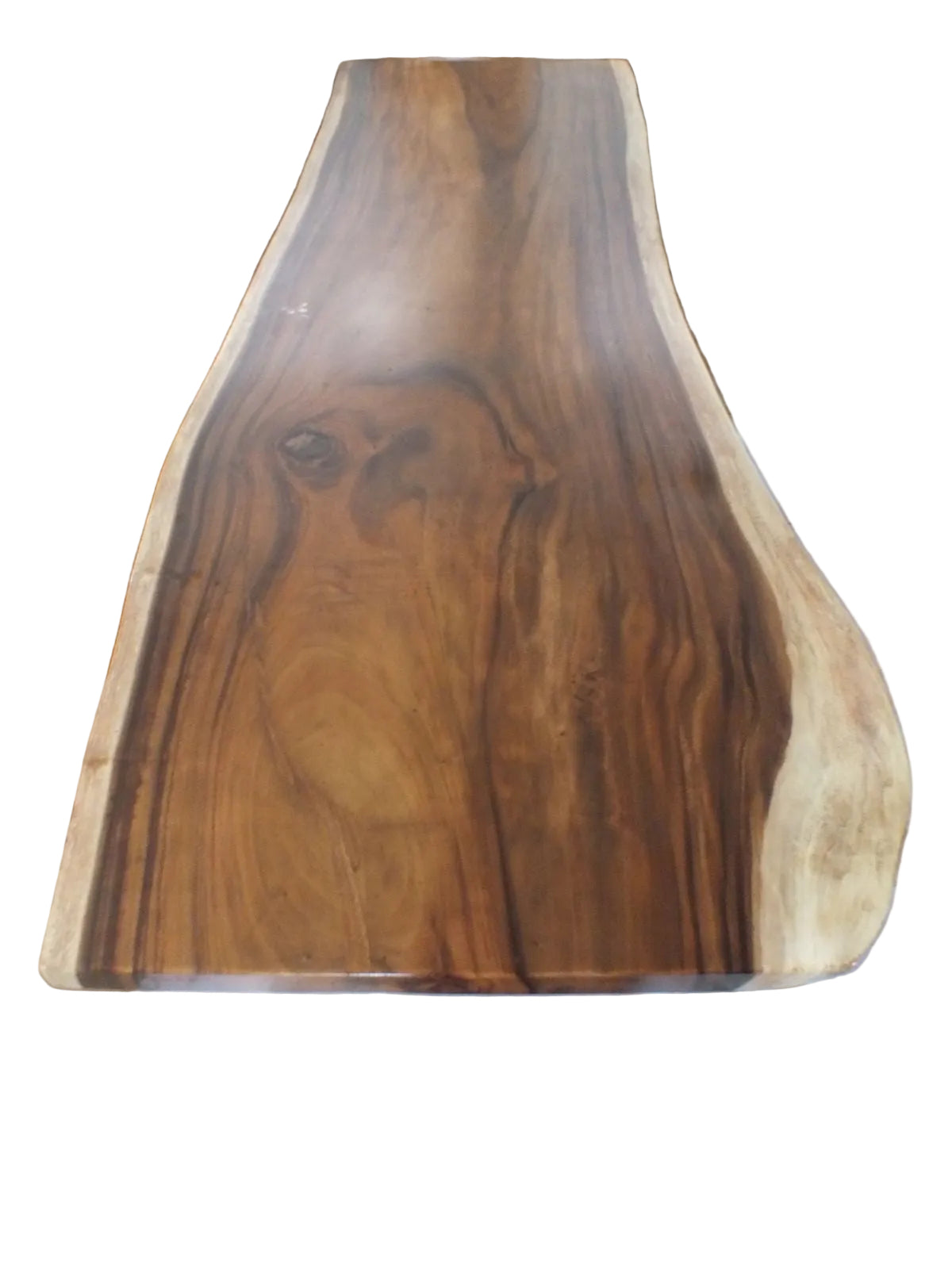Suar Tischplatte 320 × 107 × 95 × 104 × 8 cm – Massivholz Baumkante aus einem Stück