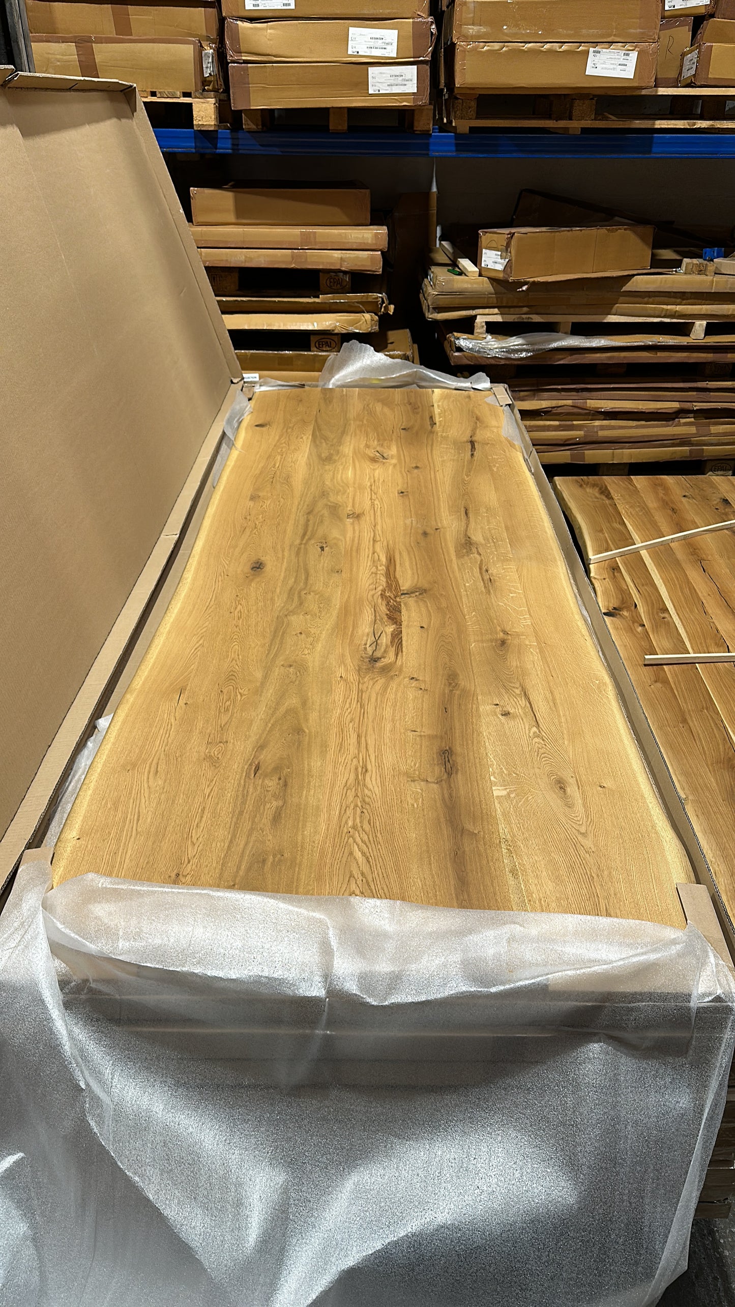 Esstisch & Tischplatte Eiche Massiv 300x100x4 VollHolz Baumkante