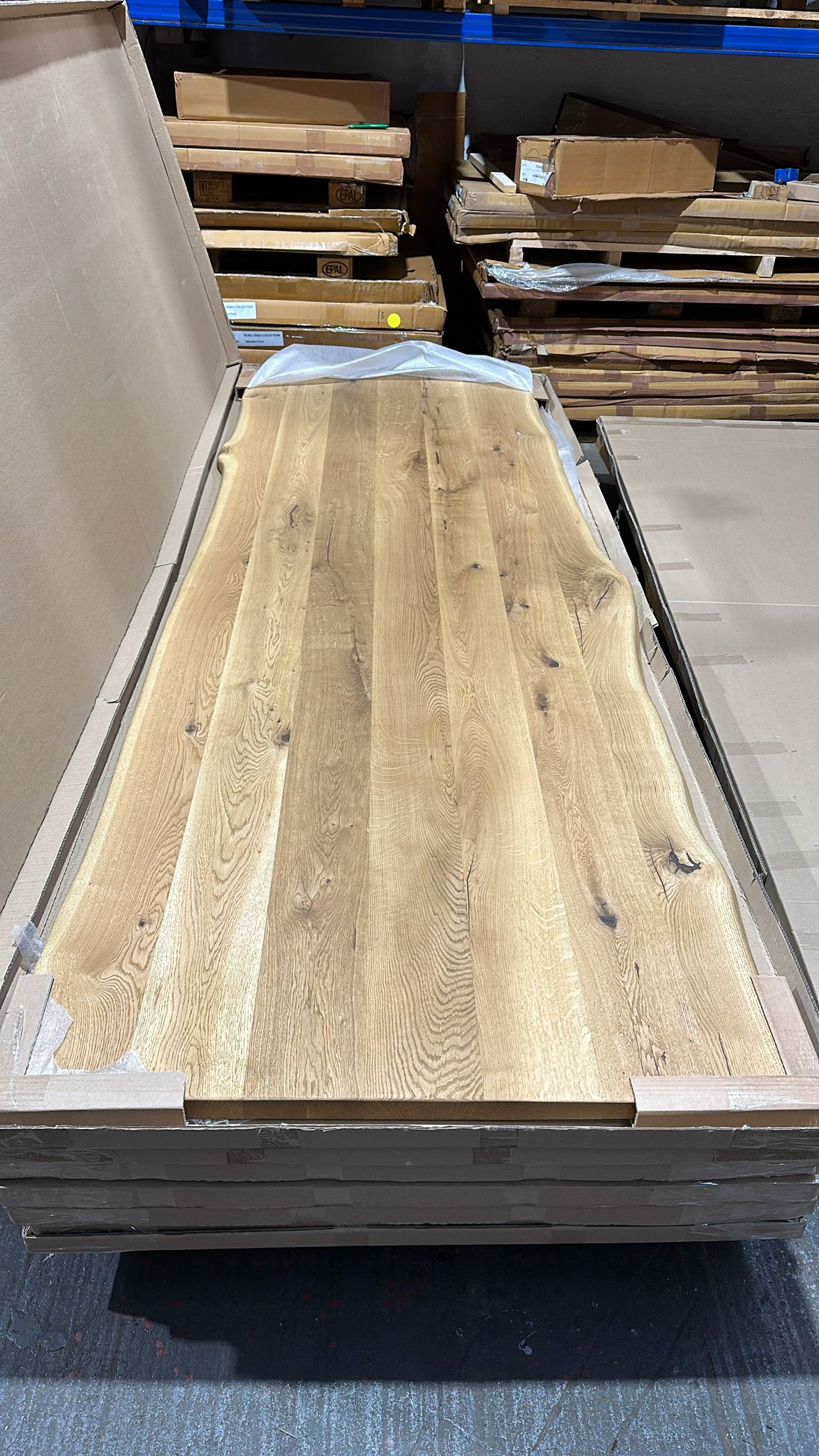 Esstisch & Tischplatte Eiche Massiv 300x100x4 VollHolz Baumkante