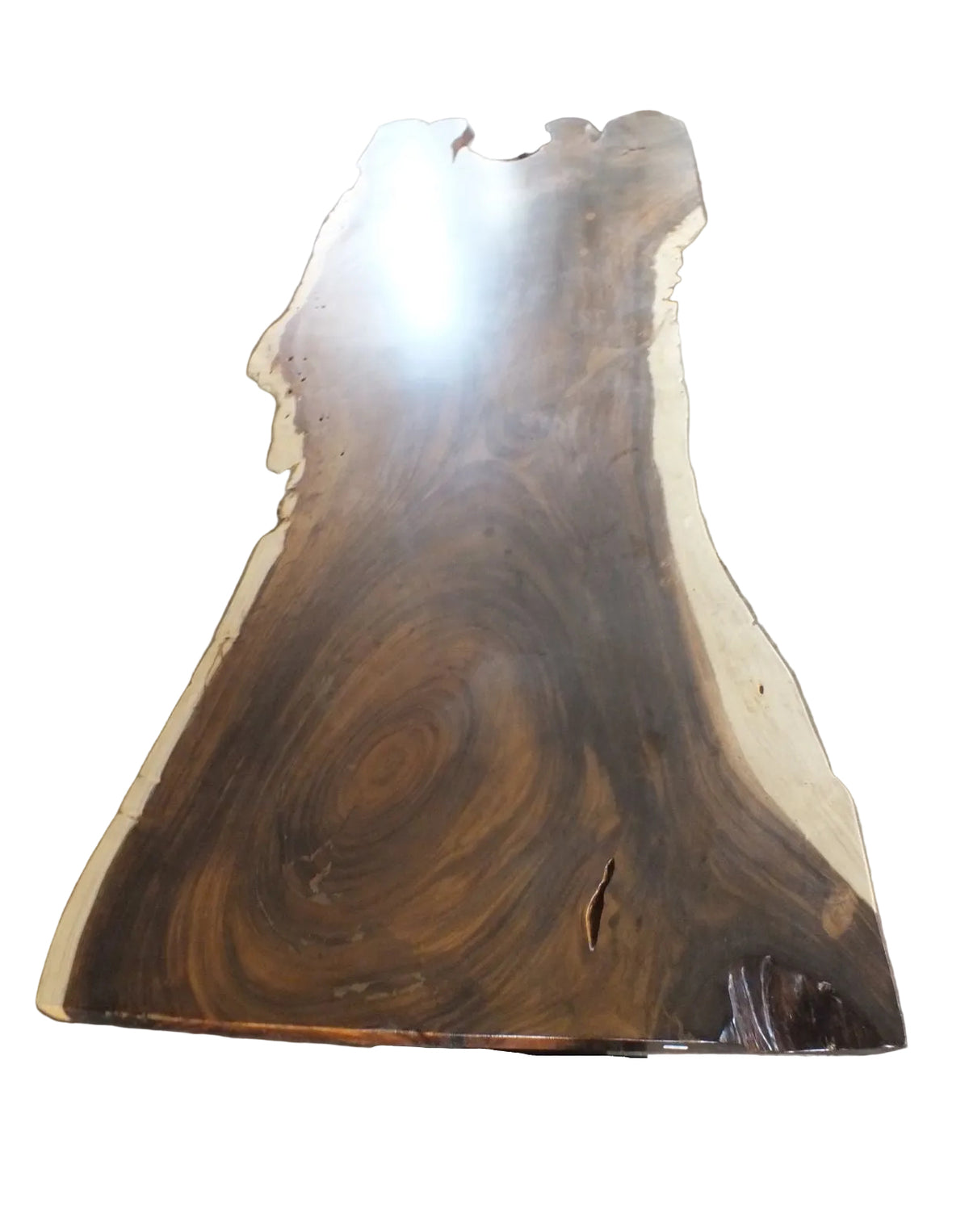 Suar Tischplatte 440 × 155 × 140 × 144 × 8 cm – Massivholz Baumkante aus einem Stück