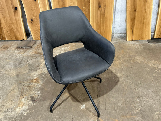 Armlehnen Drehbarstuhl „Hamburg“ | Kunstleder in Grau