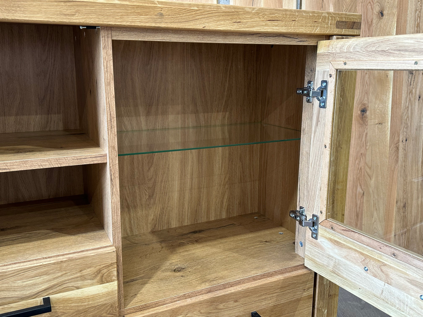 Highboard Massiv Holz Eiche Soft Close