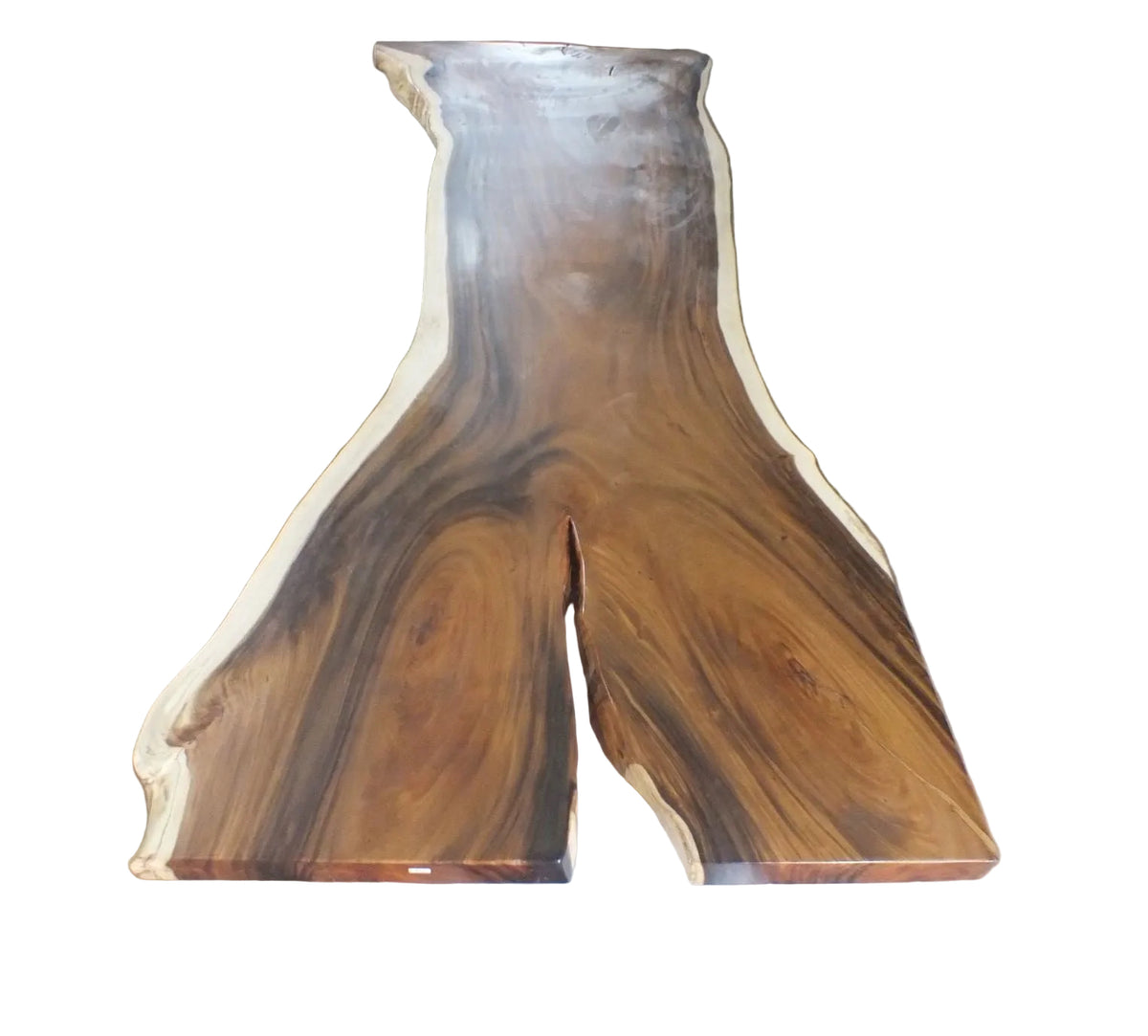 Suar Tischplatte 360 × 155 × 100 × 130 × 8 cm – Massivholz Baumkante aus einem Stück