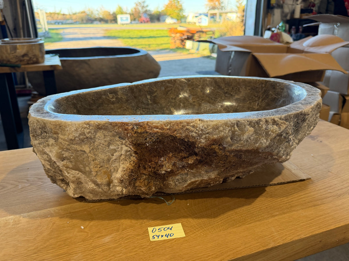 50-55cm Waschbecken aus Onyx – Ein echtes Unikat