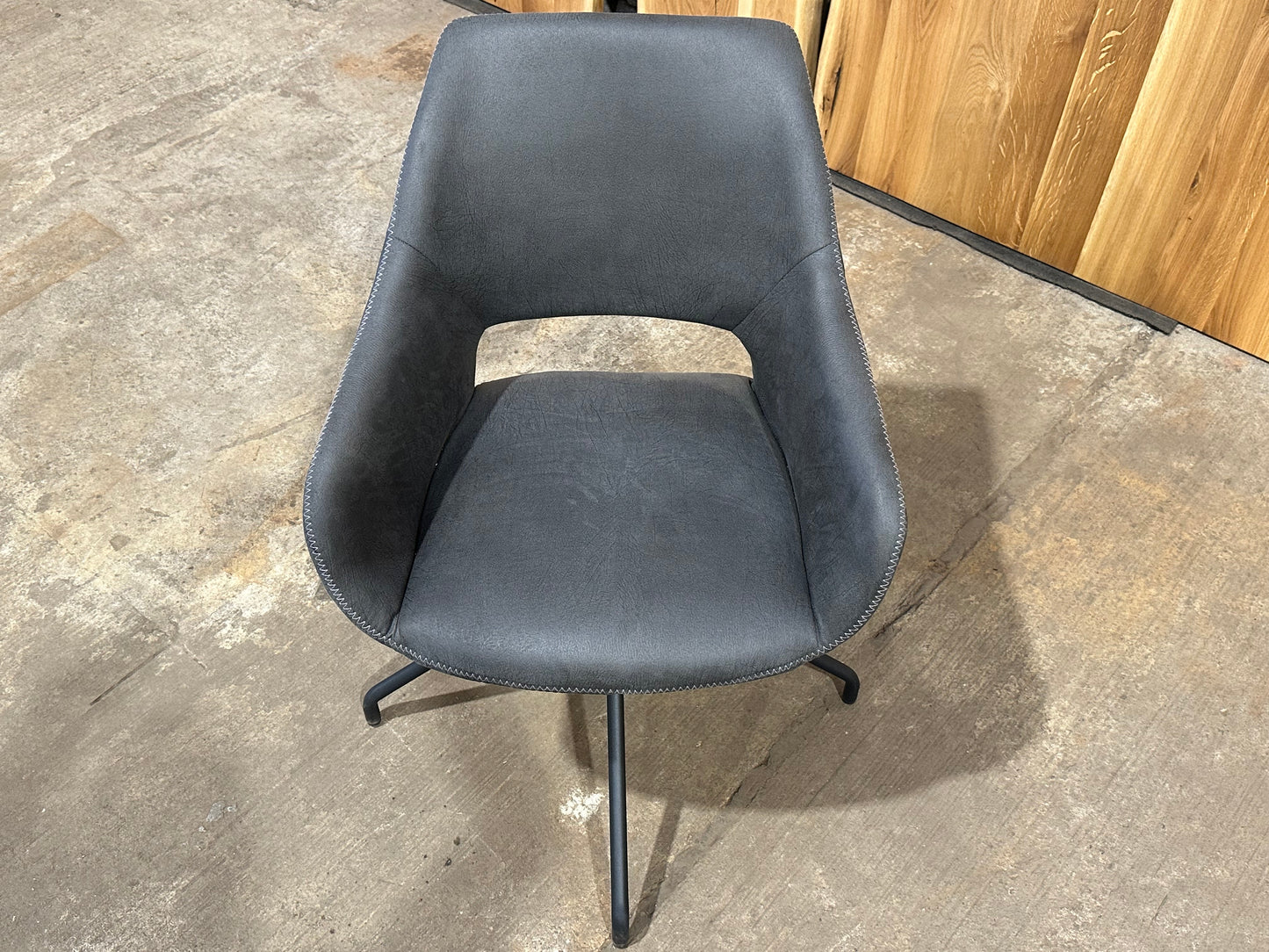 Armlehnen Drehbarstuhl „Hamburg“ | Kunstleder in Grau