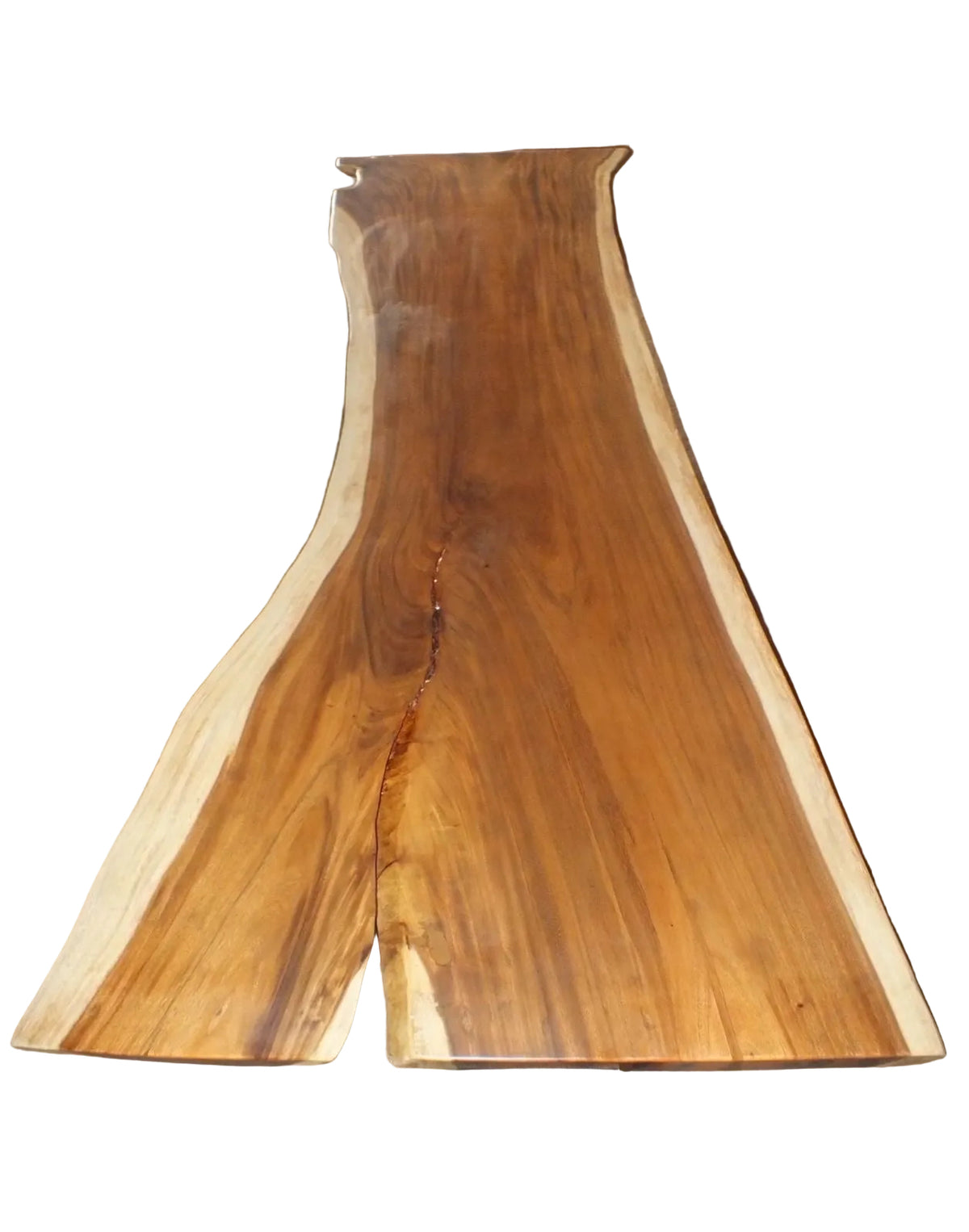 Suar Tischplatte 350 × 110 × 90 × 100 × 8 cm – Massivholz Baumkante aus einem Stück