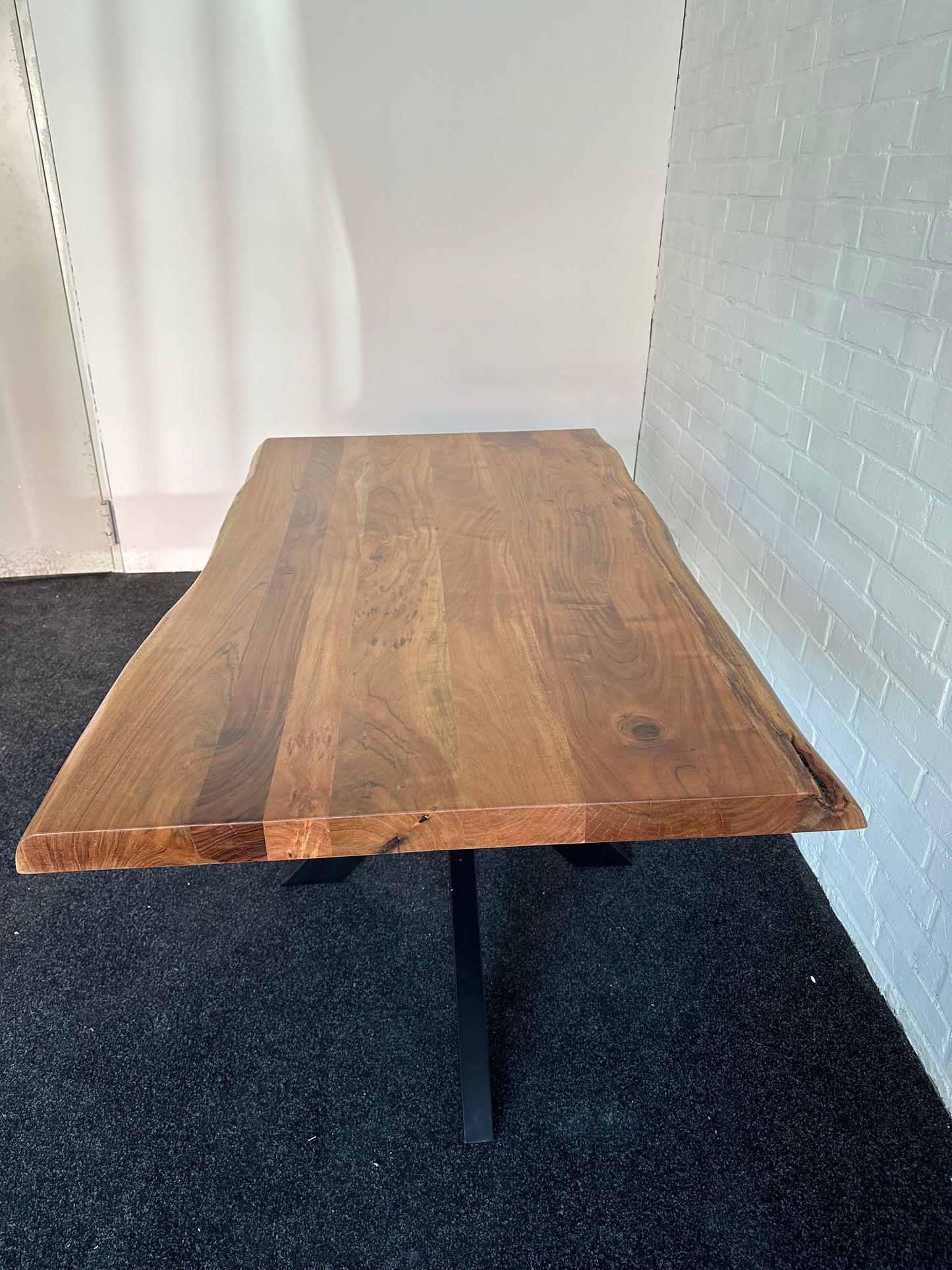 Massivholz Esstisch Tischplatte Akazie VOLLHOLZ 5cm Dicke mit Baumkante 160cm x 90cm