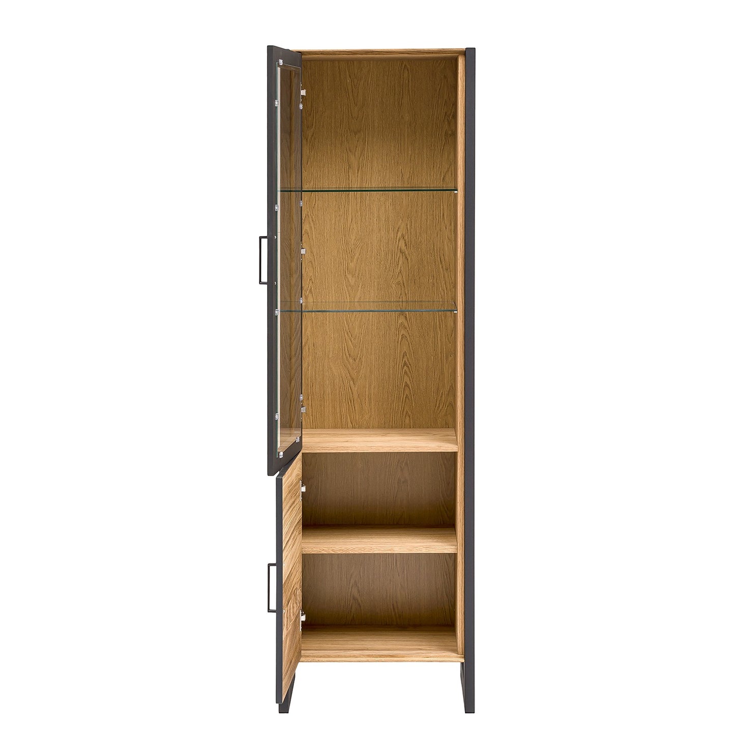 Vitrine Eiche Massiv Holz Soft-Close