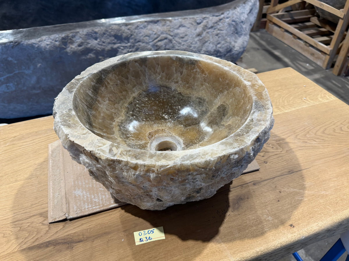 35 - 40cm Waschbecken aus Onyx – Ein echtes Unikat