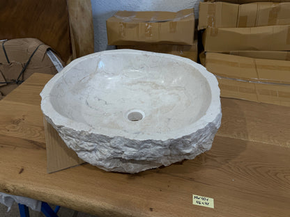 45-50cm Naturstein Waschbecken aus Beige Marmor – Stein Struktur
