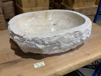 45-50cm Naturstein Waschbecken aus Beige Marmor – Stein Struktur