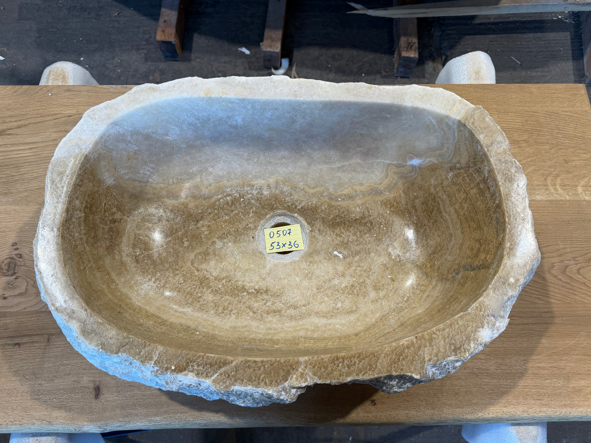 50-55cm Waschbecken aus Onyx – Ein echtes Unikat