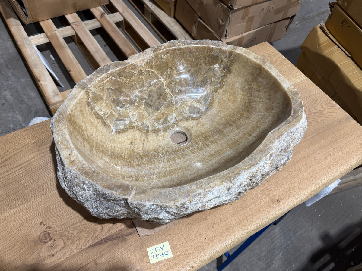 50-55cm Waschbecken aus Onyx – Ein echtes Unikat
