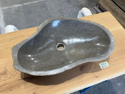 Naturstein Design Waschbecken aus Flussstein in 40-70cm  – Einzigartiges Unikat