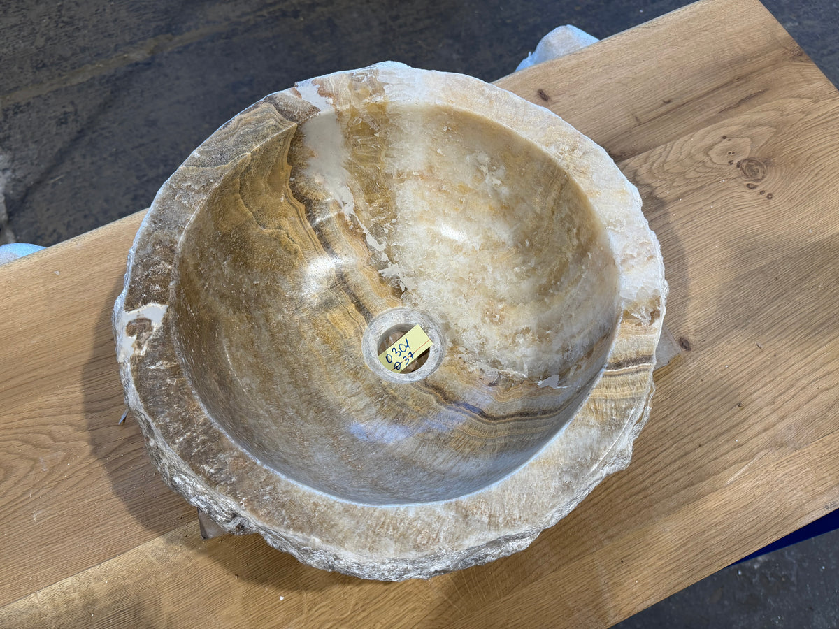 35 - 40cm Waschbecken aus Onyx – Ein echtes Unikat