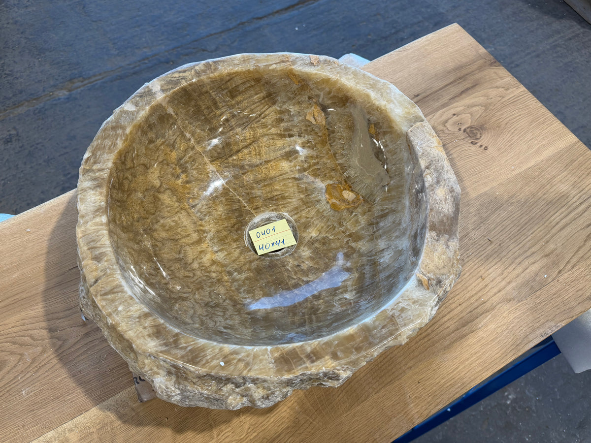 35 - 40cm Waschbecken aus Onyx – Ein echtes Unikat