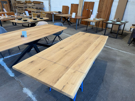 Eichentisch Ausziehbar 160 bis 240cm | Massivholz Esstisch mit Ansteckplatten