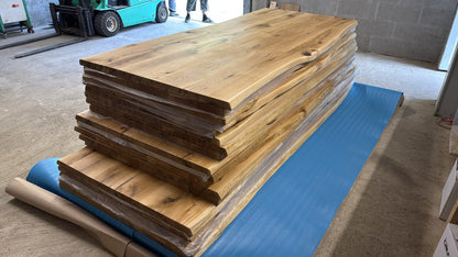 Massive Eiche Tischplatte 4cm dicke „Naturkante Premium“
