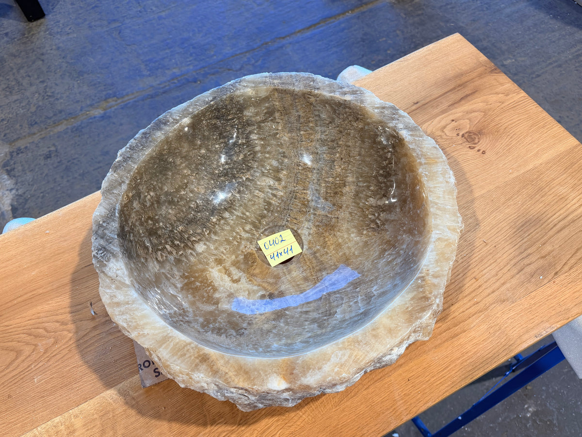 35 - 40cm Waschbecken aus Onyx – Ein echtes Unikat