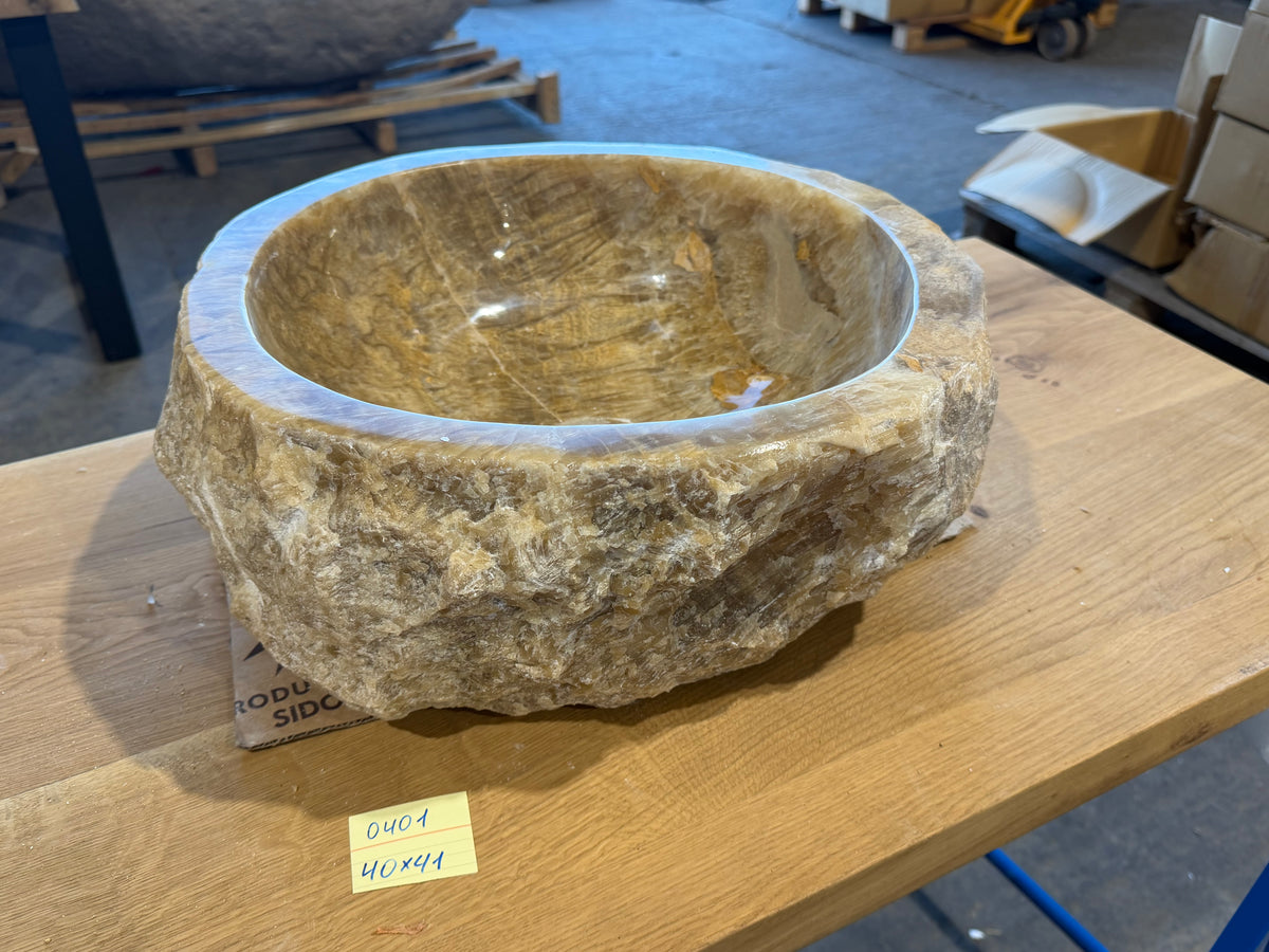 35 - 40cm Waschbecken aus Onyx – Ein echtes Unikat