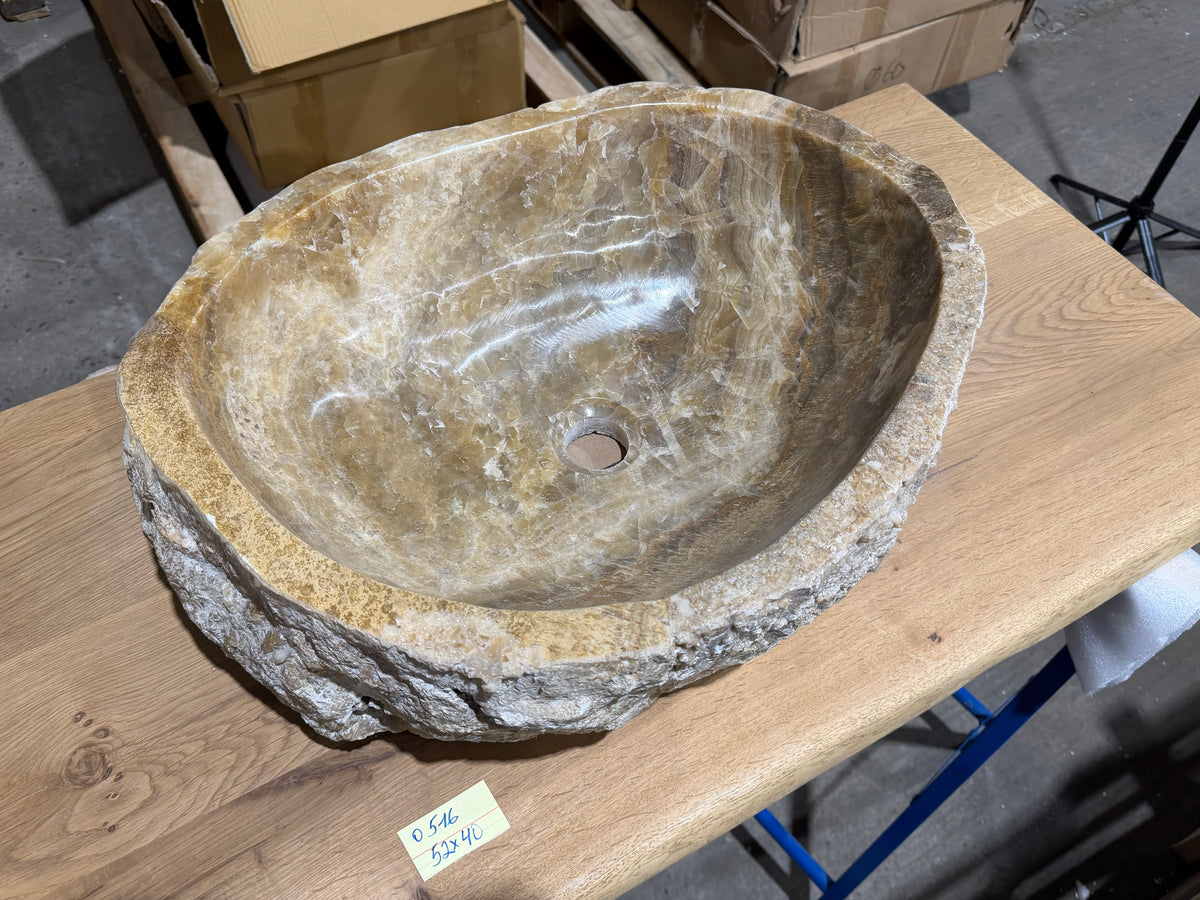 50-55cm Waschbecken aus Onyx – Ein echtes Unikat