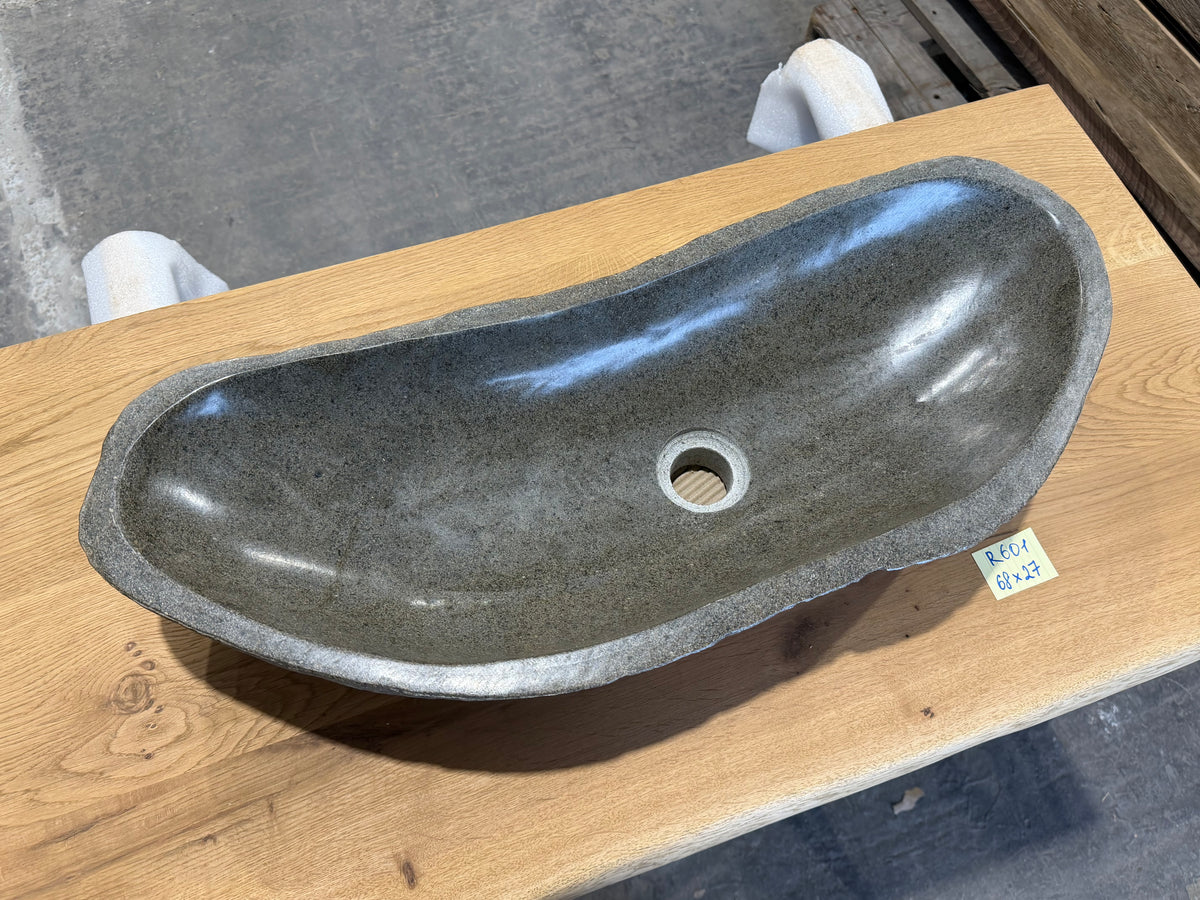 Naturstein Design Waschbecken aus Flussstein in 40-70cm  – Einzigartiges Unikat