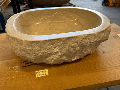 50 - 55cm Naturstein Waschbecken aus Beige Marmor – Stein Struktur