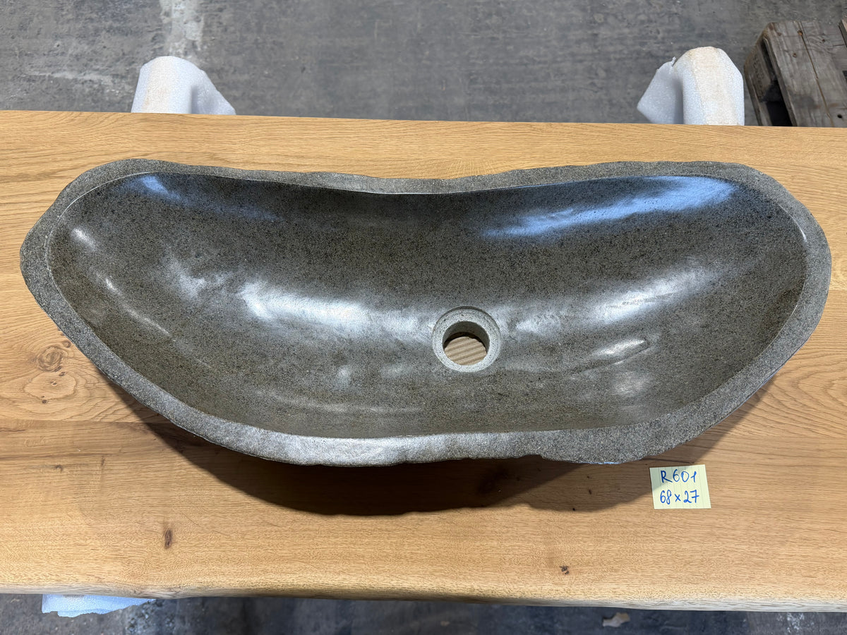 Naturstein Design Waschbecken aus Flussstein in 40-70cm  – Einzigartiges Unikat