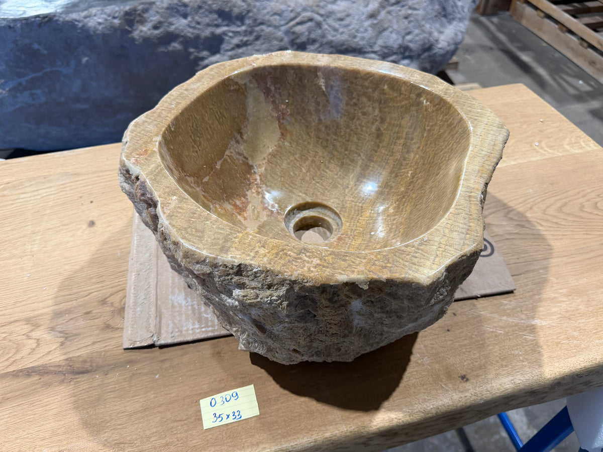 35 - 40cm Waschbecken aus Onyx – Ein echtes Unikat