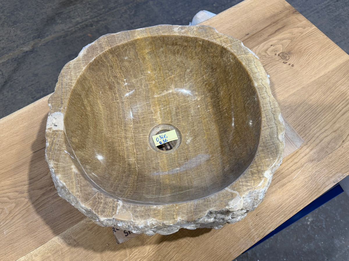 35 - 40cm Waschbecken aus Onyx – Ein echtes Unikat