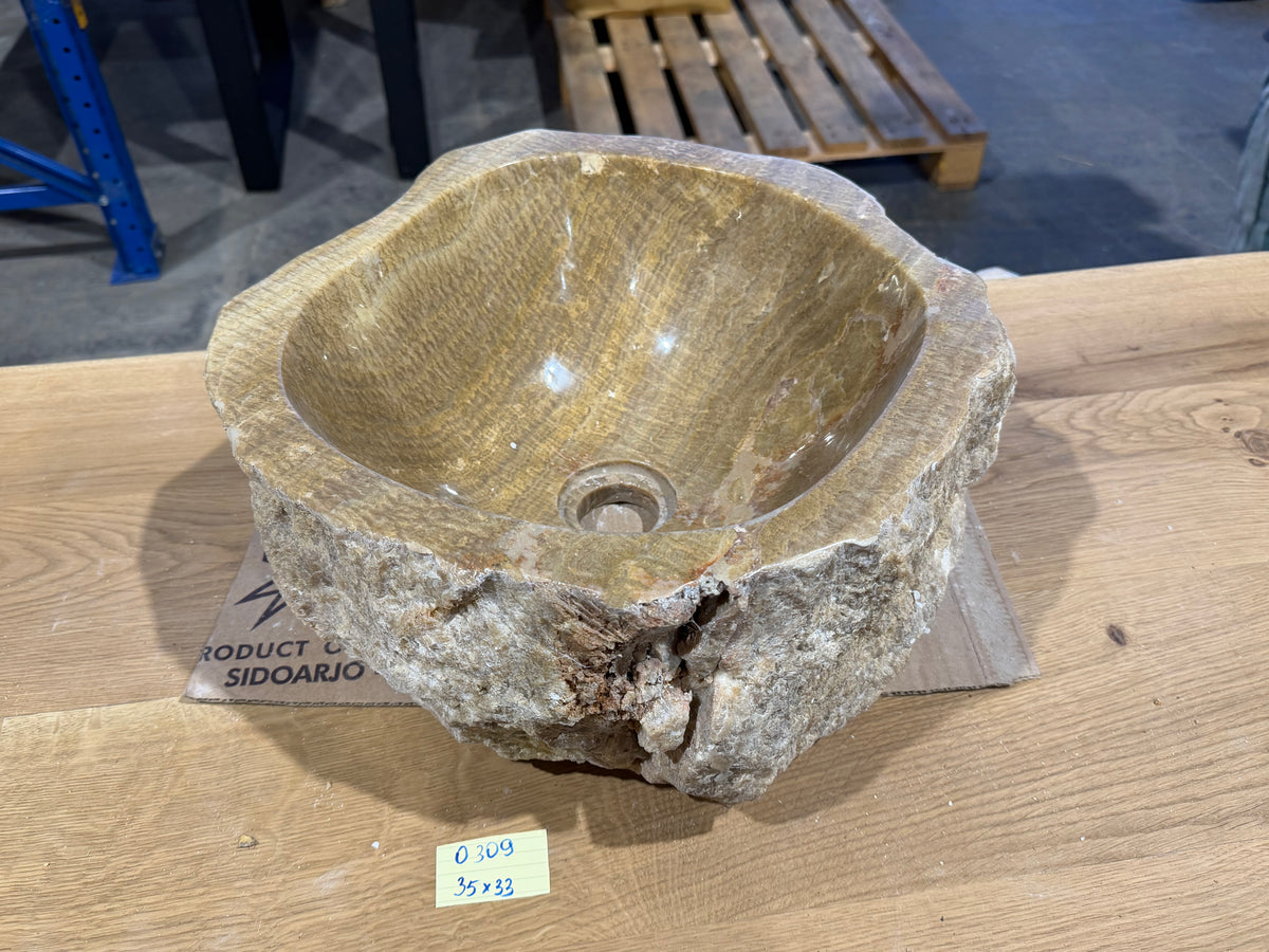 35 - 40cm Waschbecken aus Onyx – Ein echtes Unikat