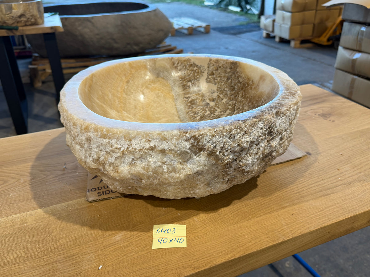 35 - 40cm Waschbecken aus Onyx – Ein echtes Unikat