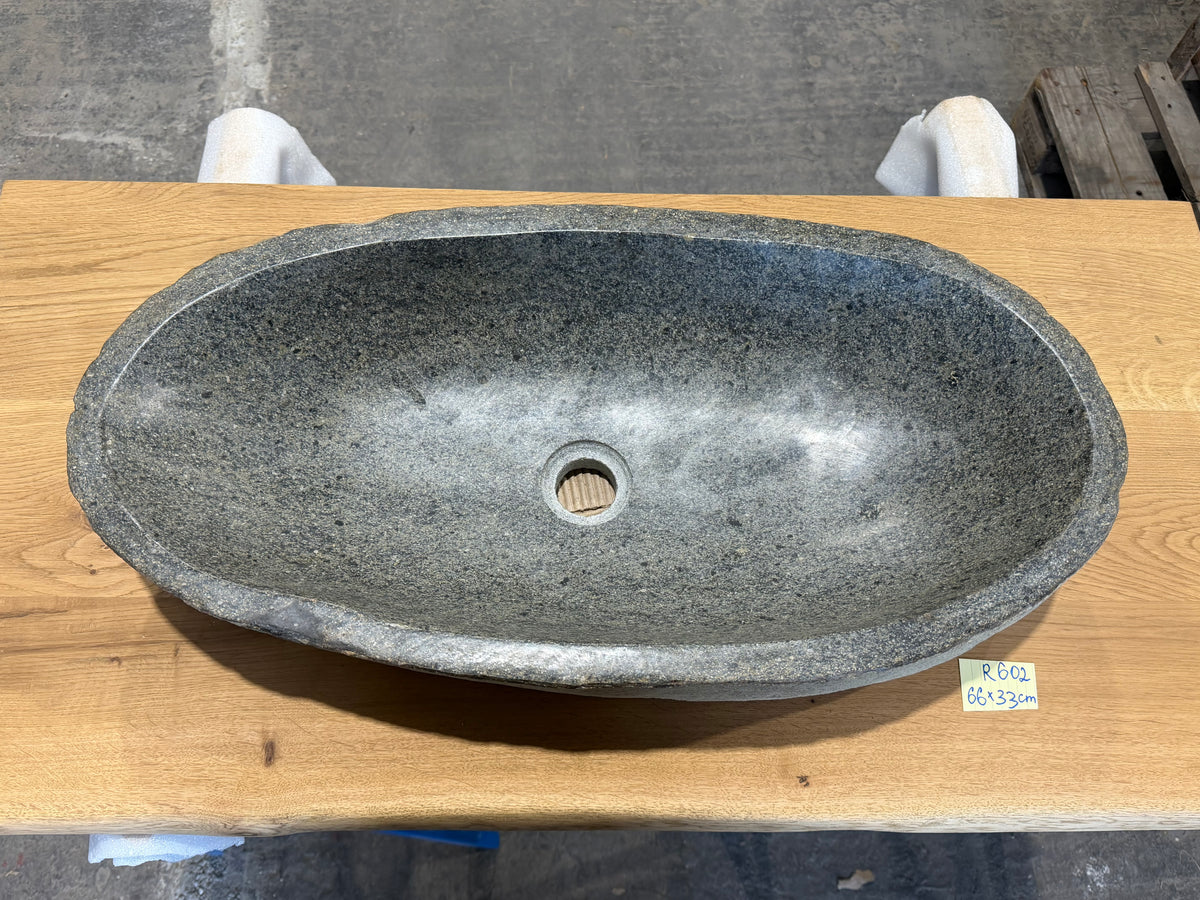 Naturstein Design Waschbecken aus Flussstein in 40-70cm  – Einzigartiges Unikat