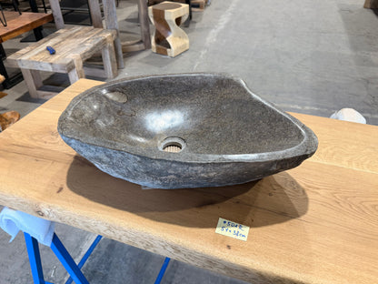 Naturstein Design Waschbecken aus Flussstein in 40-70cm  – Einzigartiges Unikat