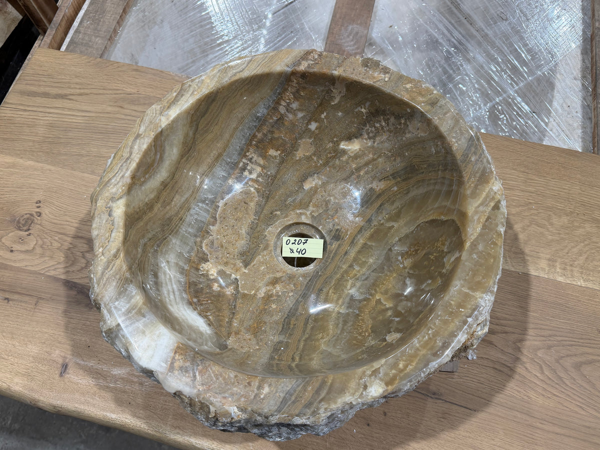 35 - 40cm Waschbecken aus Onyx – Ein echtes Unikat