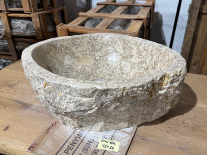 45-50cm Naturstein Waschbecken aus Beige Marmor – Stein Struktur