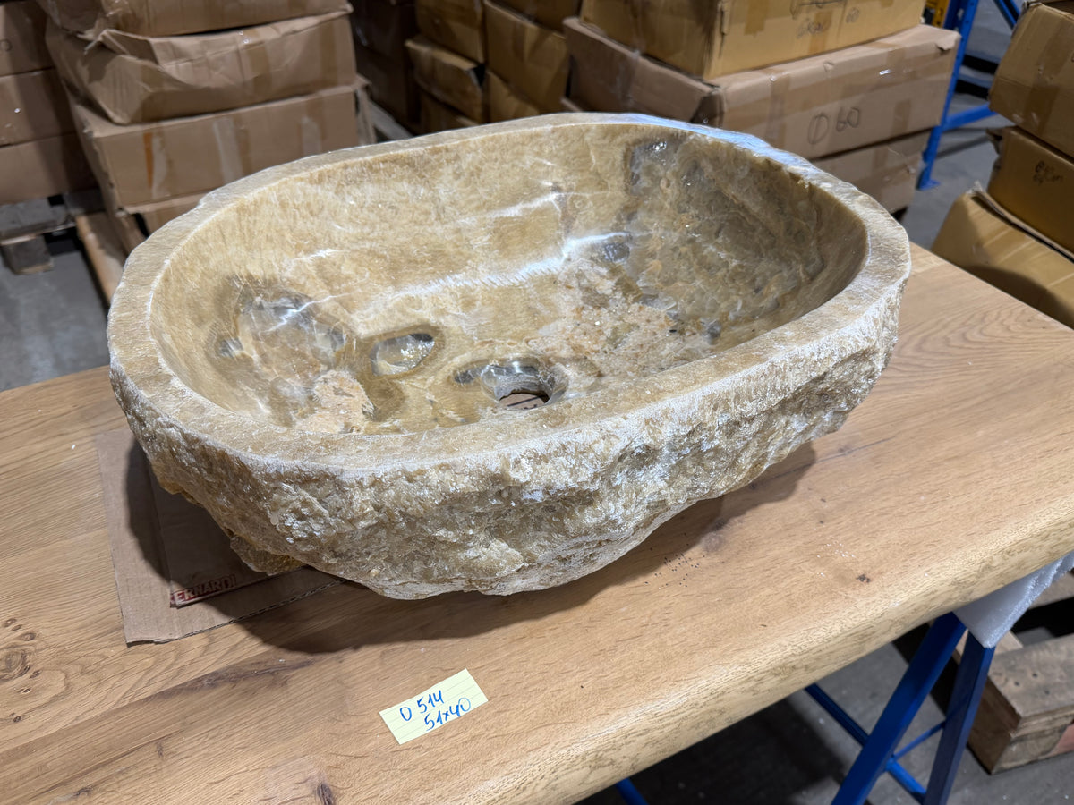 50-55cm Waschbecken aus Onyx – Ein echtes Unikat