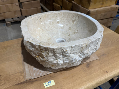 35-45cm Naturstein Waschbecken aus Beige Marmor – Stein Struktur