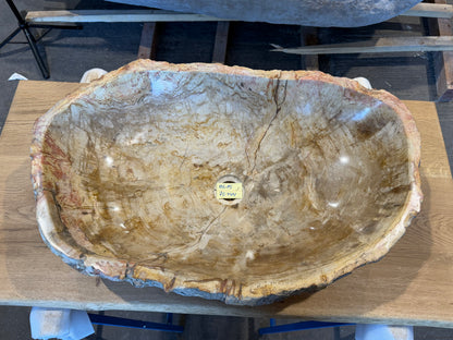 60cm Waschbecken aus versteinertem Holz – Ein Kunstwerk der Natur seit Millionen von Jahren