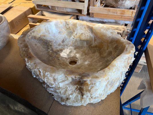 Luxuriöses Naturstein Waschbecken aus Onyx – Ein echtes Unikat