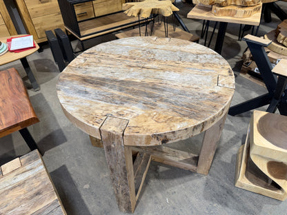 Runder Tisch aus massiver Alteiche – Ø 90 cm