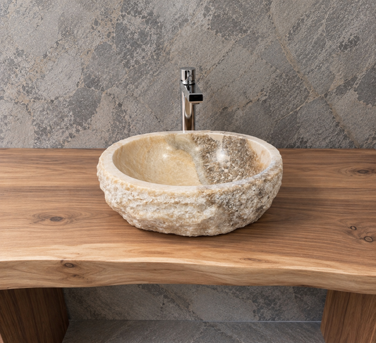 35 - 40cm Waschbecken aus Onyx – Ein echtes Unikat