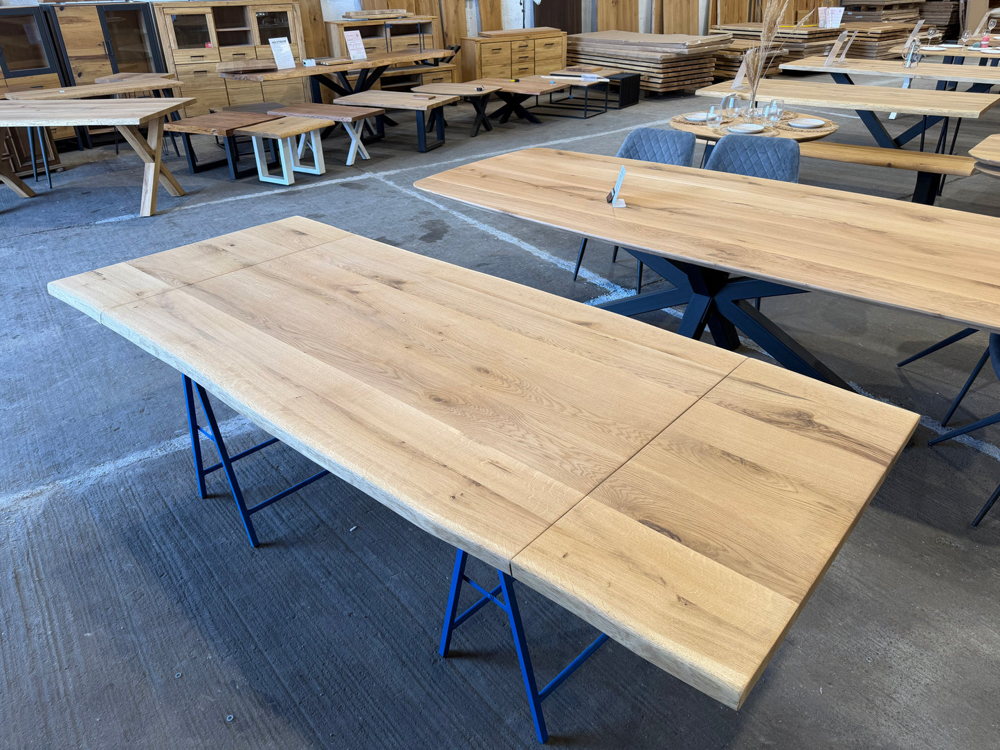 Eichentisch Ausziehbar 160 bis 240cm | Massivholz Esstisch mit Ansteckplatten