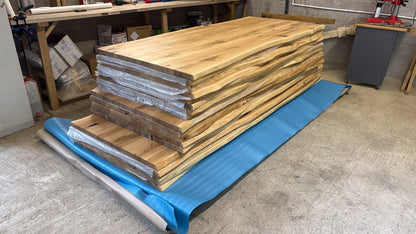 Massive Eiche Tischplatte 4cm dicke „Naturkante Premium“
